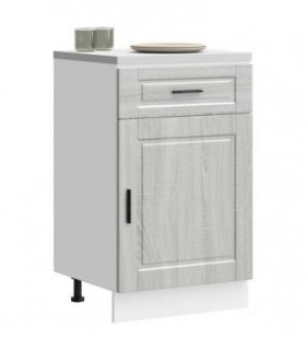 vidaXL Kitchen Base Cabinet Porto Grey Sonoma Engineered W — Size: 50 x 46 x 81.5 cm, Model: 1x bottom cabinet (1 door 1 drawer)