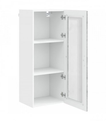 vidaXL Wall Glass Cabinet PORTO Concrete Grey 40 x 31 x 100 cm — Model: 1x wall glass cabinet (1 door)