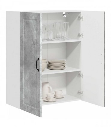 vidaXL Wall Cabinet PORTO Concrete Grey 80 x 31 x 100 cm — Model: 1x wall cabinet (2 doors)