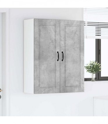vidaXL Wall Cabinet PORTO Concrete Grey 80 x 31 x 100 cm — Model: 1x wall cabinet (2 doors)
