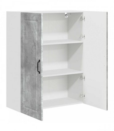 vidaXL Wall Cabinet PORTO Concrete Grey 80 x 31 x 100 cm — Model: 1x wall cabinet (2 doors)