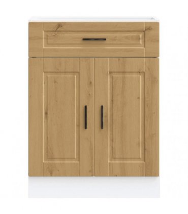 vidaXL Kitchen Base Cabinet Porto Artisan Oak Engineered — Size: 60 x 46 x 81.5 cm, Model: 1x bottom cabinet (2 doors 1 drawer)
