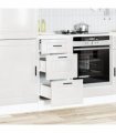vidaXL Kitchen Base Cabinet "Porto" High Gloss White Engineered — Size: 40 x 46 x 81.5 cm, Model: 1x bottom cabinet (3 drawers)