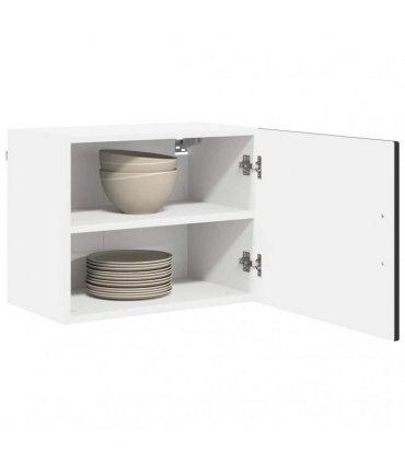 vidaXL Wall Cabinet PORTO Black 50 x 31 x 40 cm Engineered Wood — Model: 1x wall cabinet (1 door)