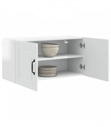 vidaXL Wall Cabinet PORTO High Gloss White 80 x 31 x 40 cm — Model: 1x wall cabinet (2 doors)