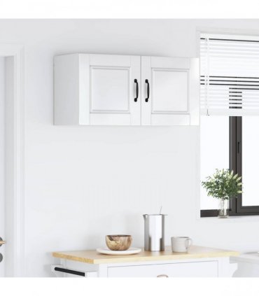 vidaXL Wall Cabinet PORTO High Gloss White 80 x 31 x 40 cm — Model: 1x wall cabinet (2 doors)