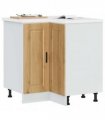 vidaXL Kitchen Corner Base Cabinet Porto Artisan Oak En — Size: 75.5 x 75.5 x 81.5 cm, Model: 1x corner bottom cabinet (2 doors)