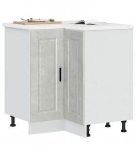 vidaXL Kitchen Corner Base Cabinet Porto Concrete Grey — Size: 75.5 x 75.5 x 81.5 cm, Model: 1x corner bottom cabinet (2 doors)