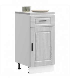 vidaXL Kitchen Base Cabinet Porto Grey Sonoma Engineered W — Size: 40 x 46 x 81.5 cm, Model: 1x bottom cabinet (1 door 1 drawer)
