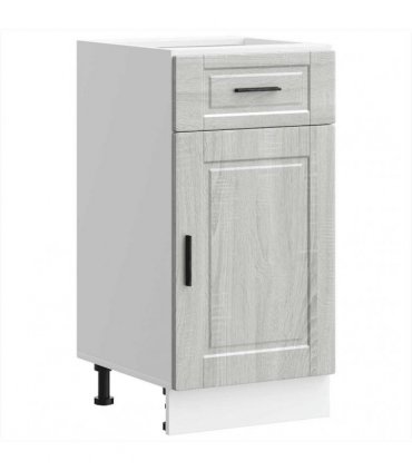 vidaXL Kitchen Base Cabinet Porto Grey Sonoma Engineered W — Size: 40 x 46 x 81.5 cm, Model: 1x bottom cabinet (1 door 1 drawer)