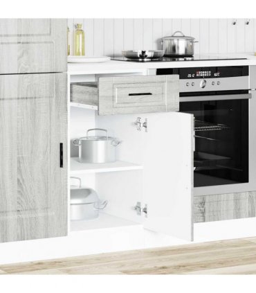 vidaXL Kitchen Base Cabinet Porto Grey Sonoma Engineered W — Size: 40 x 46 x 81.5 cm, Model: 1x bottom cabinet (1 door 1 drawer)