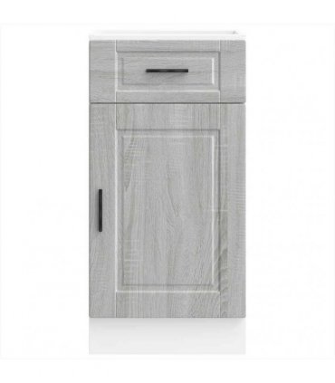 vidaXL Kitchen Base Cabinet Porto Grey Sonoma Engineered W — Size: 40 x 46 x 81.5 cm, Model: 1x bottom cabinet (1 door 1 drawer)