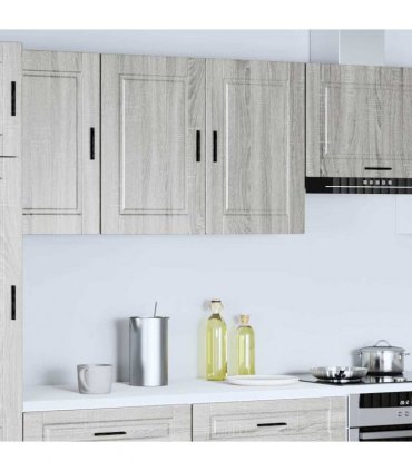 vidaXL Kitchen Wall Cabinet Porto Grey Sonoma Engineered Wood — Size: 80 x 31 x 60 cm, Model: 1x wall cabinet (2 doors)