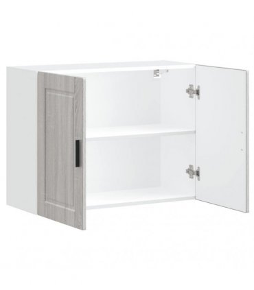 vidaXL Kitchen Wall Cabinet Porto Grey Sonoma Engineered Wood — Size: 80 x 31 x 60 cm, Model: 1x wall cabinet (2 doors)