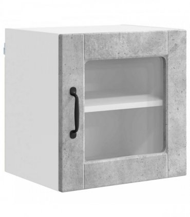 vidaXL Wall Glass Cabinet PORTO 2 pcs Concrete Grey 40 x 31 x 40 cm — Model: 2x wall glass cabinet (1 door)