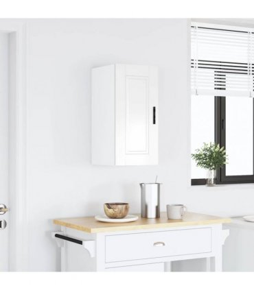 vidaXL Kitchen Wall Cabinet Porto High Gloss White Engineered Wood — Size: 30 x 31 x 60 cm, Model: 1x wall cabinet (1 door)