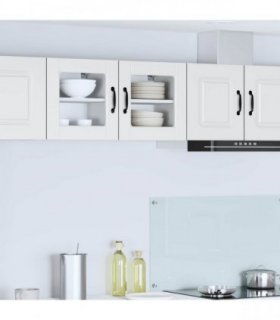 vidaXL Wall Glass Cabinet PORTO 2 pcs White 40 x 31 x 40 cm — Model: 2x wall glass cabinet (1 door)