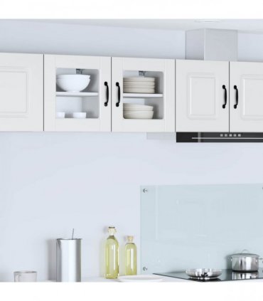 vidaXL Wall Glass Cabinet PORTO 2 pcs White 40 x 31 x 40 cm — Model: 2x wall glass cabinet (1 door)
