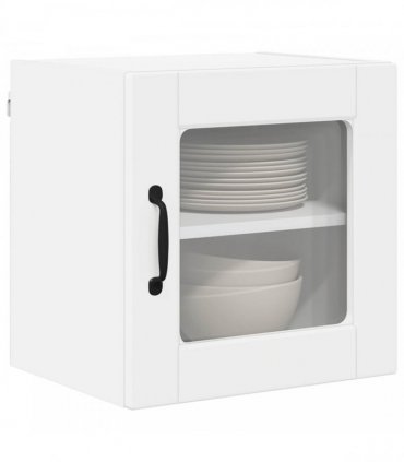 vidaXL Wall Glass Cabinet PORTO 2 pcs White 40 x 31 x 40 cm — Model: 2x wall glass cabinet (1 door)