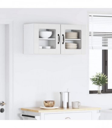 vidaXL Wall Glass Cabinet PORTO 2 pcs White 40 x 31 x 40 cm — Model: 2x wall glass cabinet (1 door)