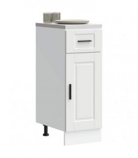 vidaXL Kitchen Base Cabinet Porto White Engineered Wood — Size: 30 x 46 x 81.5 cm, Model: 1x bottom cabinet (1 door 1 drawer)