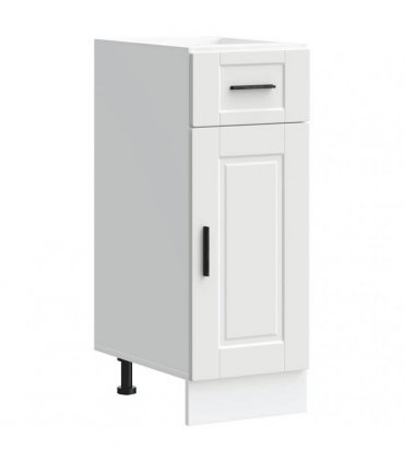 vidaXL Kitchen Base Cabinet Porto White Engineered Wood — Size: 30 x 46 x 81.5 cm, Model: 1x bottom cabinet (1 door 1 drawer)