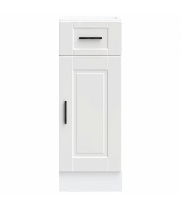 vidaXL Kitchen Base Cabinet Porto White Engineered Wood — Size: 30 x 46 x 81.5 cm, Model: 1x bottom cabinet (1 door 1 drawer)