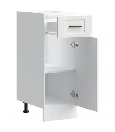 vidaXL Kitchen Base Cabinet Porto White Engineered Wood — Size: 30 x 46 x 81.5 cm, Model: 1x bottom cabinet (1 door 1 drawer)
