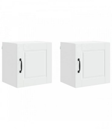 vidaXL Wall Cabinet PORTO 2 pcs White 40 x 31 x 40 cm Engineered Wood — Model: 2x wall cabinet (1 door)