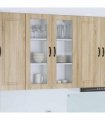 vidaXL Wall Glass Cabinet PORTO Sonoma Oak 80 x 31 x 100 cm — Model: 1x wall glass cabinet (2 doors)