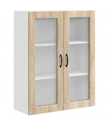 vidaXL Wall Glass Cabinet PORTO Sonoma Oak 80 x 31 x 100 cm — Model: 1x wall glass cabinet (2 doors)
