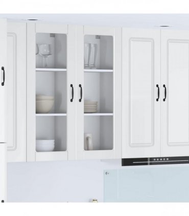 vidaXL Wall Glass Cabinet PORTO High Gloss White 40 x 31 x 100 cm — Model: 1x wall glass cabinet (1 door)