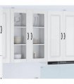 vidaXL Wall Glass Cabinet PORTO High Gloss White 40 x 31 x 100 cm — Model: 1x wall glass cabinet (1 door)