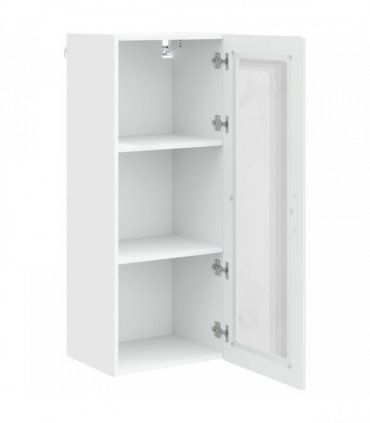vidaXL Wall Glass Cabinet PORTO High Gloss White 40 x 31 x 100 cm — Model: 1x wall glass cabinet (1 door)