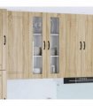 vidaXL Wall Glass Cabinet PORTO Sonoma Oak 60 x 31 x 100 cm — Model: 1x wall glass cabinet (2 doors)