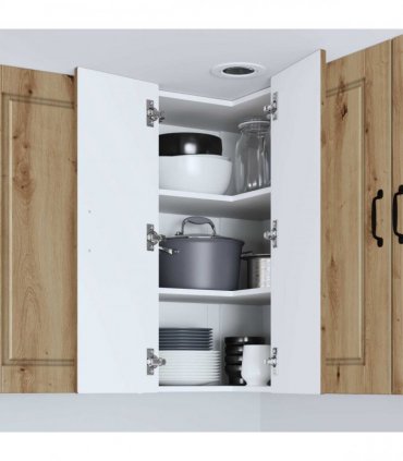 vidaXL Wall Corner Cabinet PORTO Artisan Oak 57 x 57 x 80 cm — Model: 1x wall corner cabinet