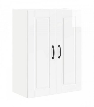 vidaXL Wall Cabinet PORTO High Gloss White 60 x 31 x 80 cm — Model: 1x wall cabinet (2 doors)