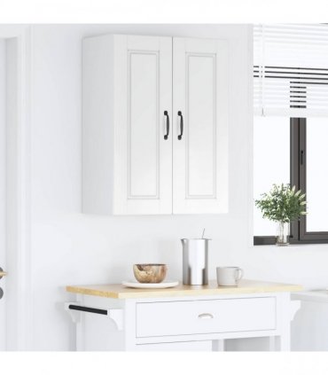 vidaXL Wall Cabinet PORTO High Gloss White 60 x 31 x 80 cm — Model: 1x wall cabinet (2 doors)