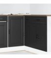 vidaXL Kitchen Base Cabinet "Porto" Black Engineered Wood — Size: 86 x 46 x 81.5 cm, Model: 1x corner bottom cabinet (1 door)