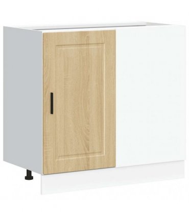 vidaXL Kitchen Base Cabinet Porto Sonoma Oak Engineered Wood — Size: 86 x 46 x 81.5 cm, Model: 1x corner bottom cabinet (1 door)