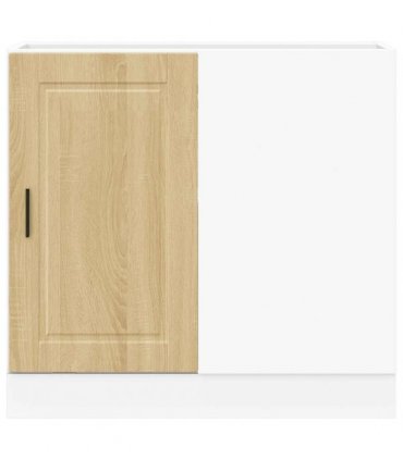 vidaXL Kitchen Base Cabinet Porto Sonoma Oak Engineered Wood — Size: 86 x 46 x 81.5 cm, Model: 1x corner bottom cabinet (1 door)