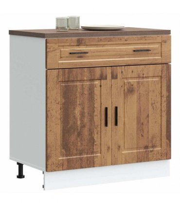 vidaXL Kitchen Base Cabinet Porto Old Wood Engineered Wo — Size: 80 x 46 x 81.5 cm, Model: 1x bottom cabinet (2 doors 2 drawers)