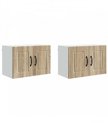 vidaXL Wall Cabinet PORTO 2 pcs Sonoma Oak 60 x 31 x 40 cm — Model: 2x wall cabinet (2 doors)