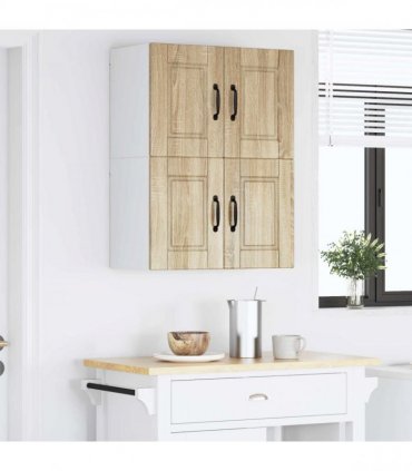 vidaXL Wall Cabinet PORTO 2 pcs Sonoma Oak 60 x 31 x 40 cm — Model: 2x wall cabinet (2 doors)