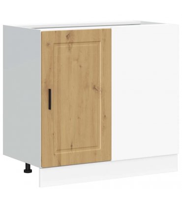 vidaXL Kitchen Base Cabinet Porto Artisan Oak Engineered Woo — Size: 86 x 46 x 81.5 cm, Model: 1x corner bottom cabinet (1 door)