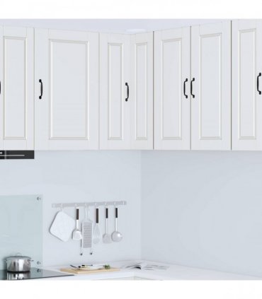 vidaXL Wall Corner Cabinet PORTO White 57 x 57 x 80 cm Engineered Wood — Model: 1x wall corner cabinet