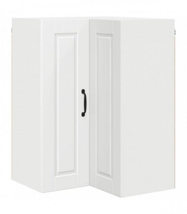 vidaXL Wall Corner Cabinet PORTO White 57 x 57 x 80 cm Engineered Wood — Model: 1x wall corner cabinet