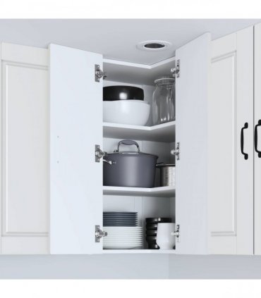 vidaXL Wall Corner Cabinet PORTO White 57 x 57 x 80 cm Engineered Wood — Model: 1x wall corner cabinet
