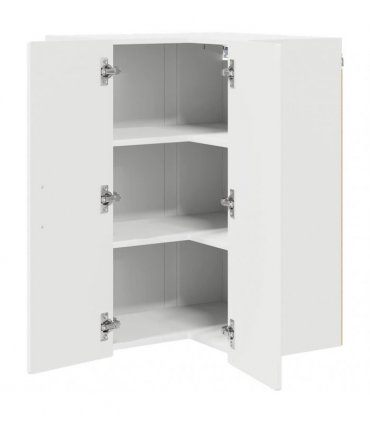 vidaXL Wall Corner Cabinet PORTO White 57 x 57 x 80 cm Engineered Wood — Model: 1x wall corner cabinet