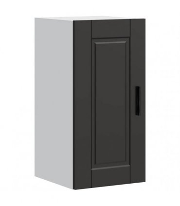 vidaXL Kitchen Wall Cabinet Porto Black Engineered Wood — Size: 30 x 31 x 60 cm, Model: 1x wall cabinet (1 door)